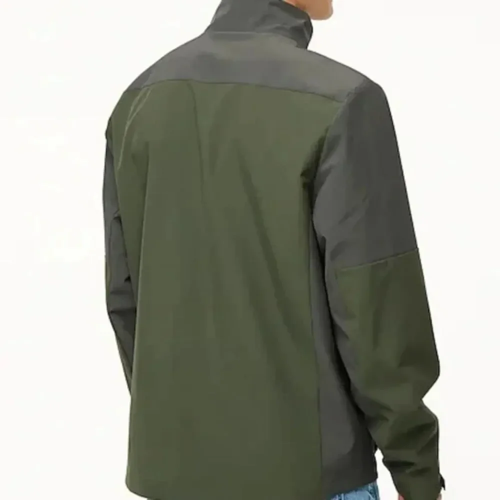 J. Crew Green Gray Colorblock Performance Jacket Men's Size Medium